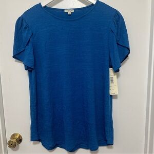 NWT Blue Top Short Sleeve Business Casual Professional